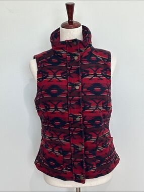 LOGG by H&M Sleeveless Quilted Southwestern Aztec Wool Blend Vest Size 8 EUC